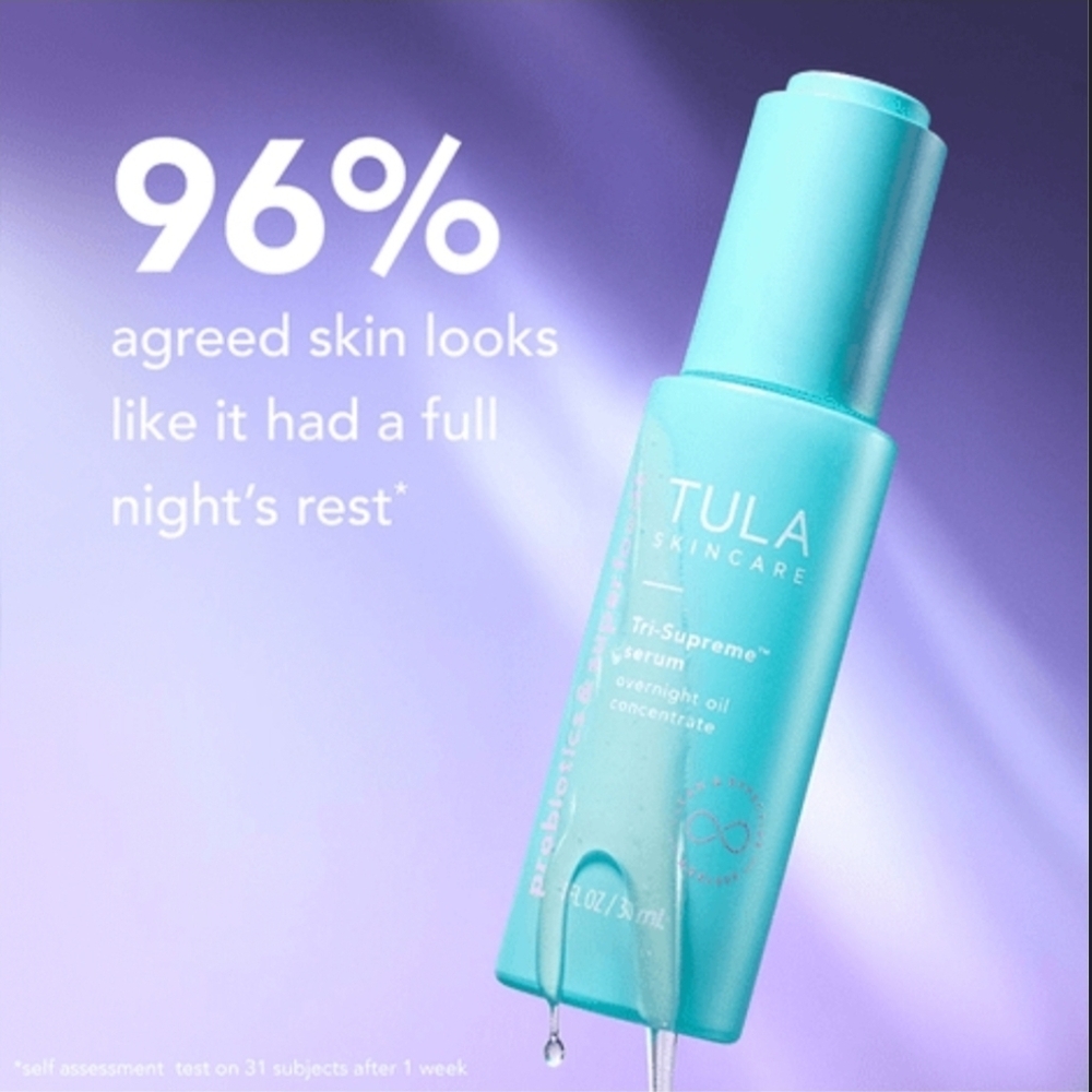 Tula Skincare Tri-Supreme Serum Overnight Oil Concentrate.
